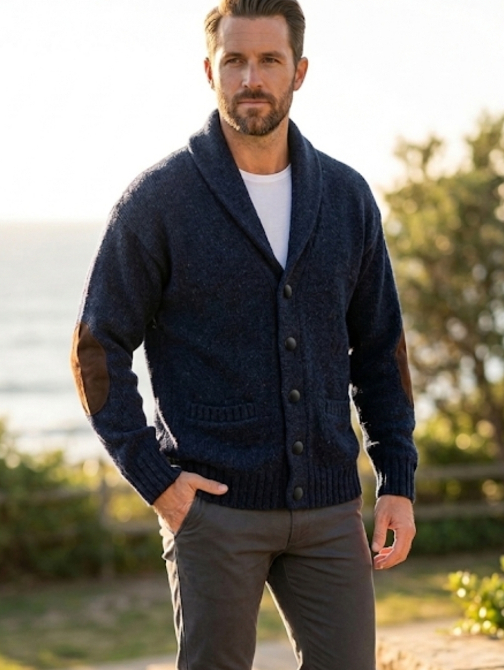Vintage Eddie Bauer Wool Blend Cardigan Grandpa Sweater